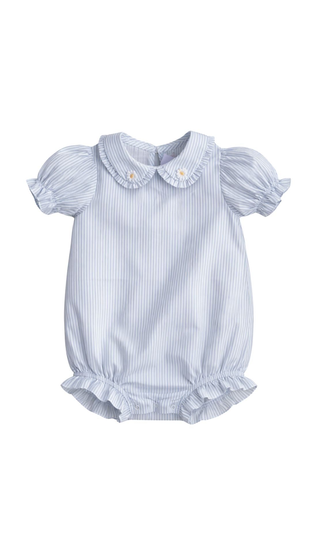 KIDDO THE LABEL – PELELE MANGA ABULLONADA RAYAS AZULETTI CON MARGARITA
