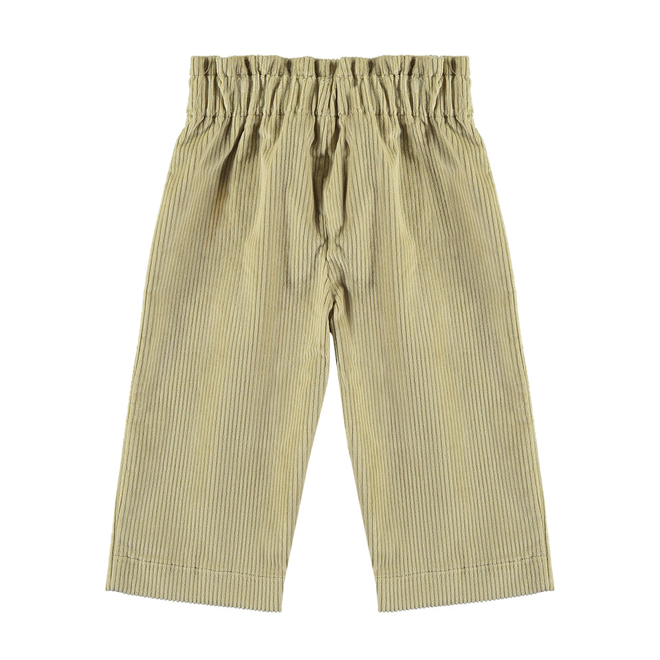 PANTALÓN PANA BEIGE FRUNCE