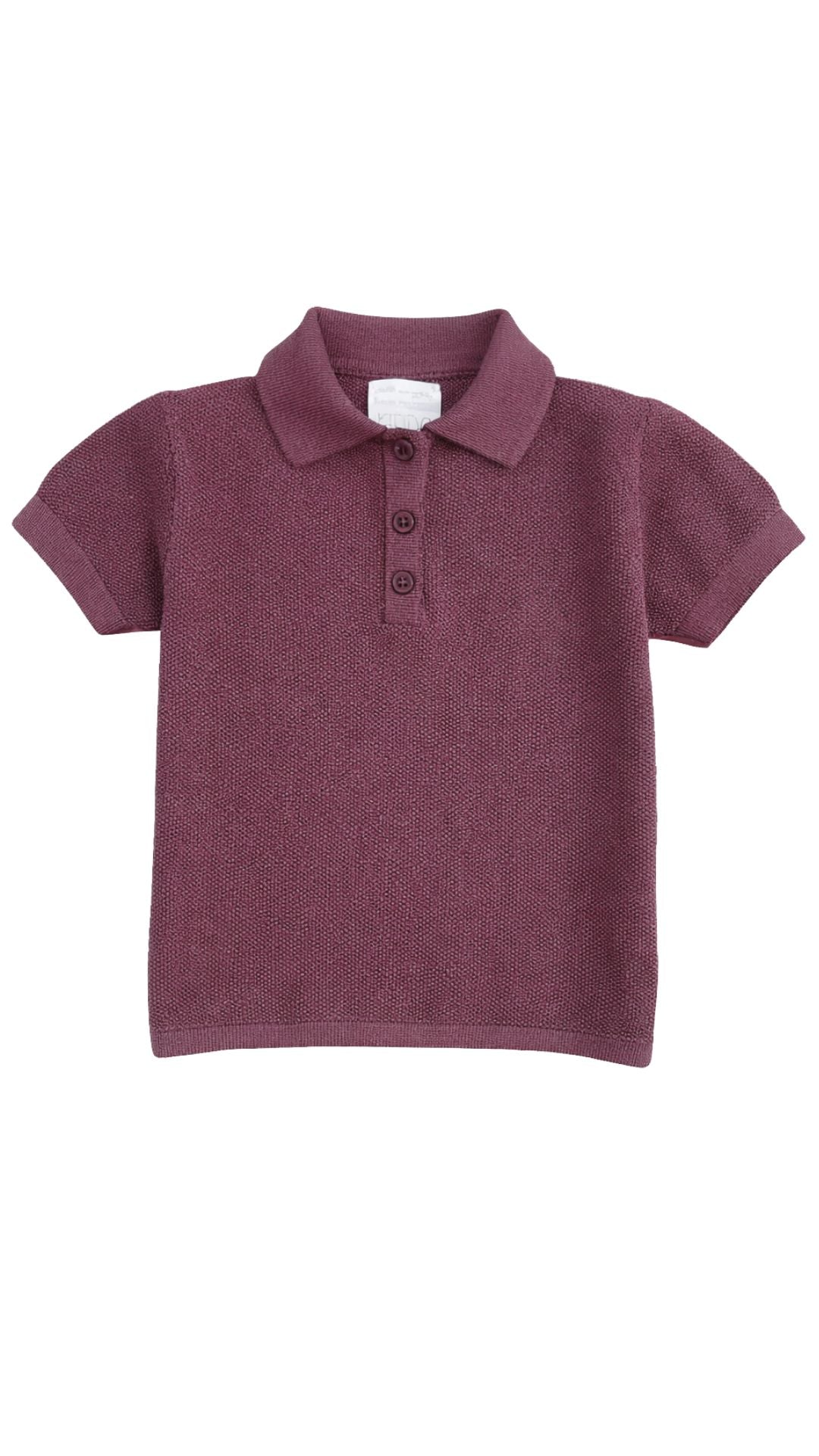 KIDDO THE LABEL – POLO KNIT MANGA CORTA BERENJENA