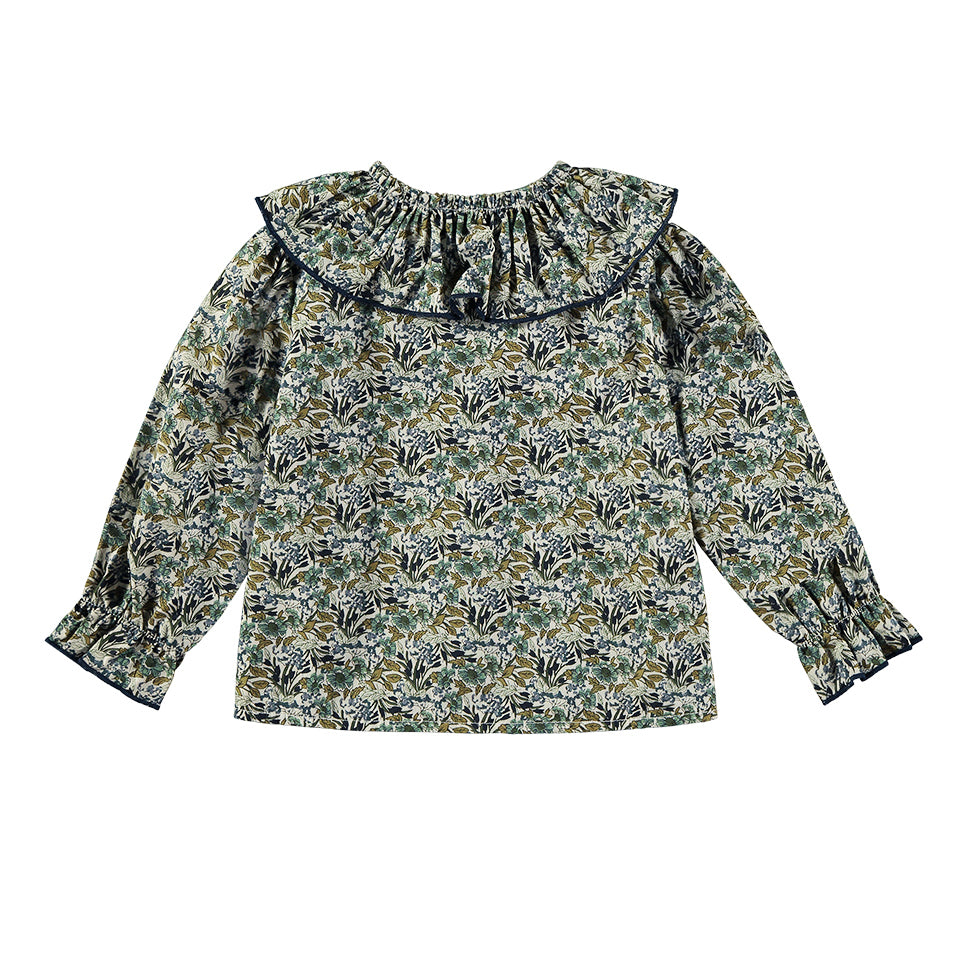 BLUSA ESTAMPADO LIBERTY AZUL Y VERDE