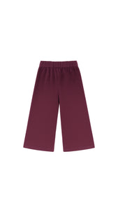 PANTALON ANCHO PANA GRUESA BURDEOS VIVO ROSA