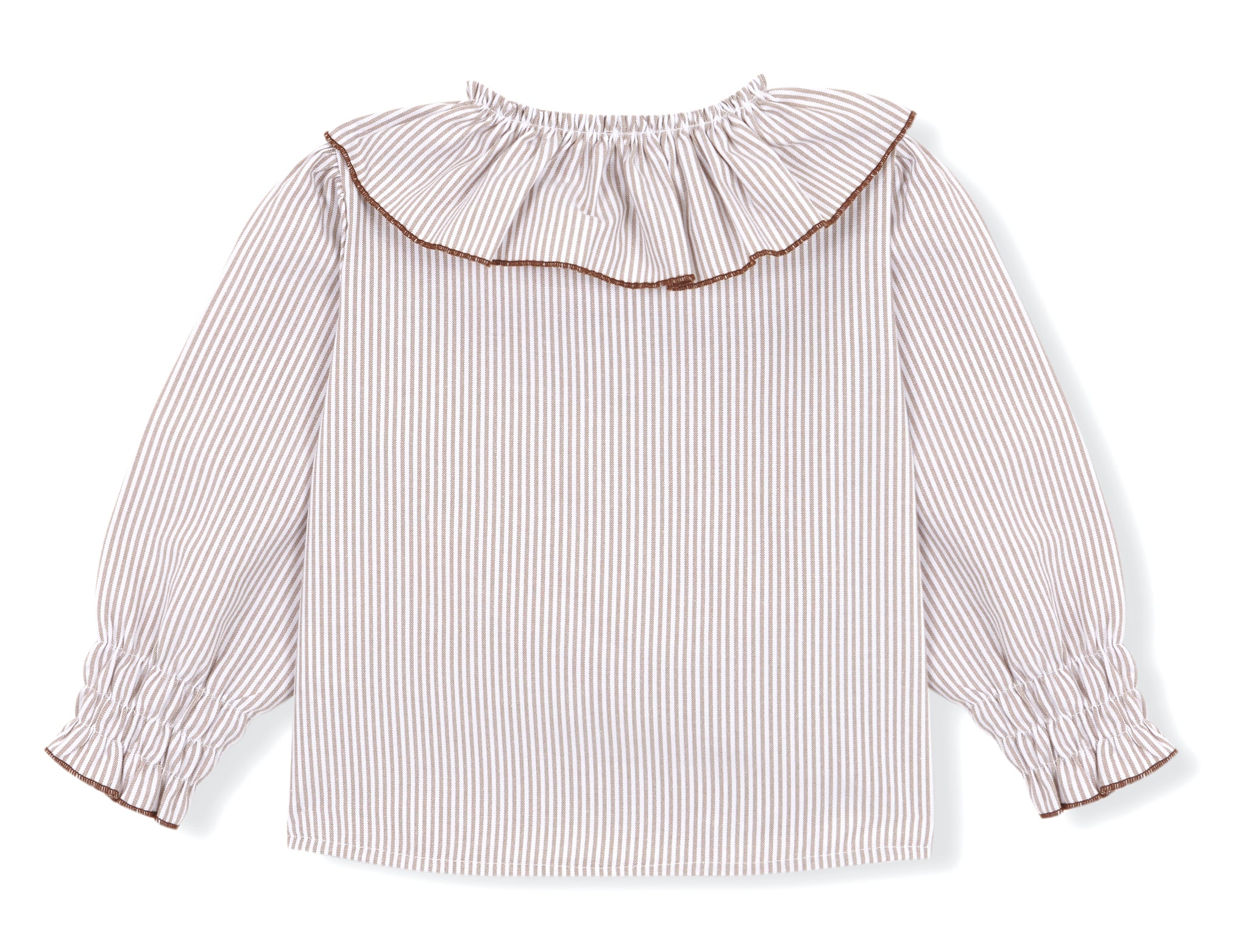 blusa rayas topo y blancas cuello bordado