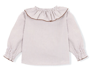 blusa rayas topo y blancas cuello bordado