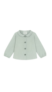 CAMISA MANGA LARGA CUELLO BEBÉ RAYAS VERDES Y BLANCAS