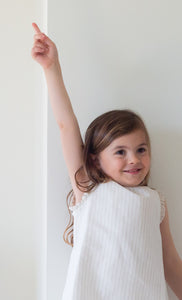 VESTIDO BLANCO RAYAS BEIGE