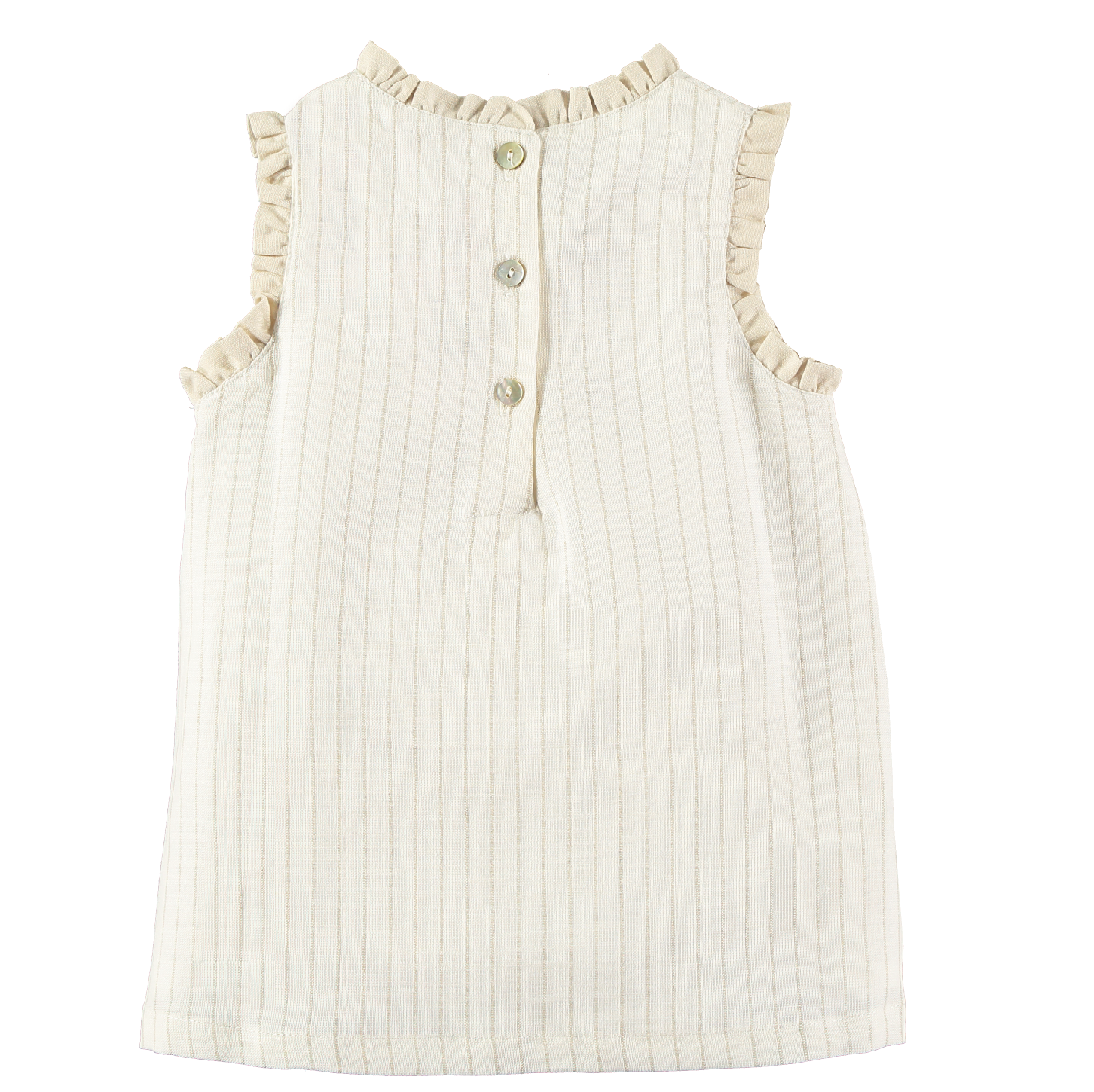 VESTIDO BLANCO RAYAS BEIGE