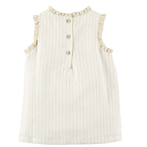 VESTIDO BLANCO RAYAS BEIGE
